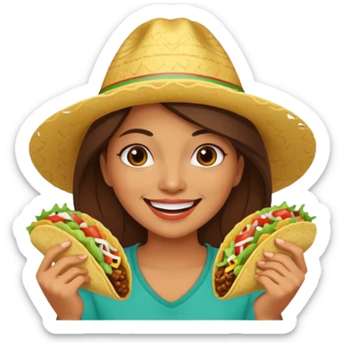 Mujer comiendo tacos  sticker