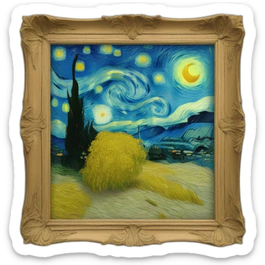 van gogh happy sticker