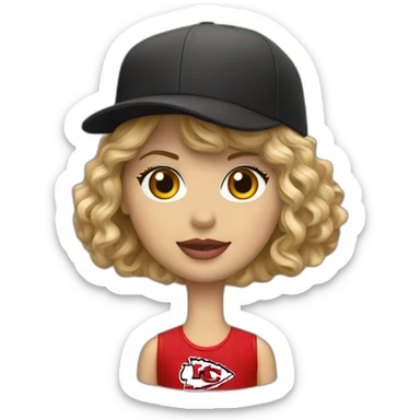 Taylor swift in a Kansas City chiefs hat sticker