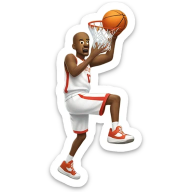 white person dunking a basketball sticker