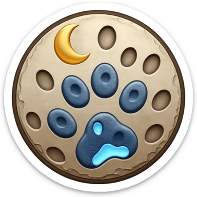 paw print with a moon sticker