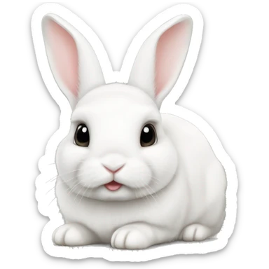 White Netherland dwarf bunny sticker