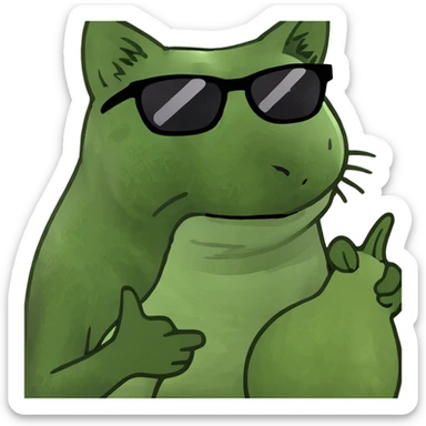 Cat with sunglasses on an eggplant  sticker