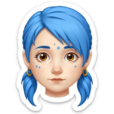 dwarf woman with blue hair sticker