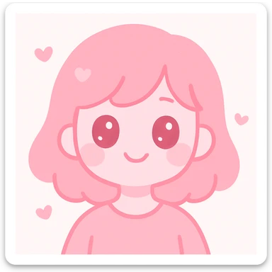 self-portrait in a pink color scheme, soft and dreamy sticker