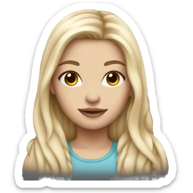 beautiful white girl with tattoos, with long blond hair  sticker