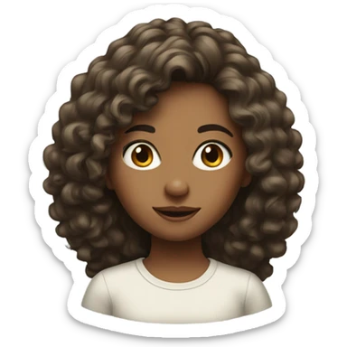 realistic portrait of girl and less frizzy hair  sticker