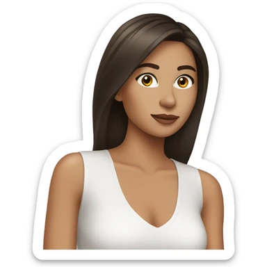 Brunette model sticker