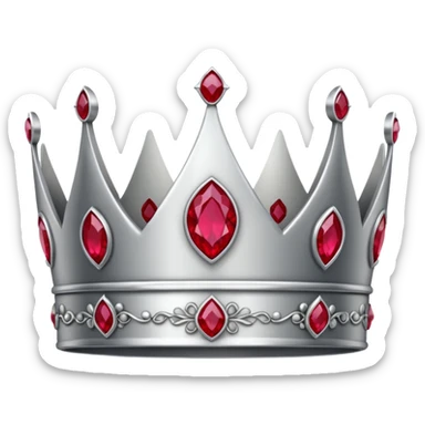 silver feminine crown with rubies sticker
