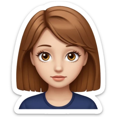  Light brown long hair girl with brown eyes with big eyelashes  sticker