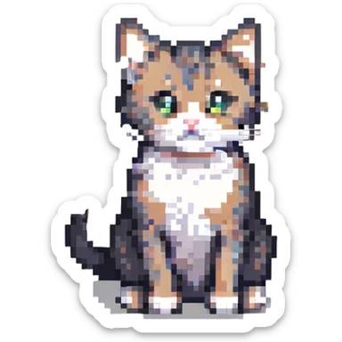 little cat sitting sticker