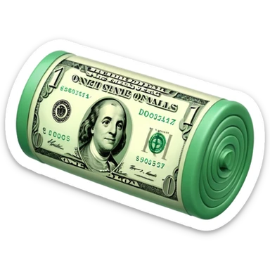 Money that is like a tube One dollar sticker