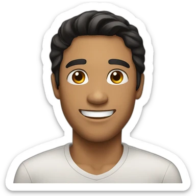 A brown smiling handsome man with black hair sticker