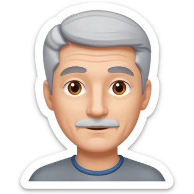 a gray-haired man with a clean-shaven face sticker