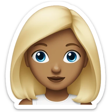 Blonde girl blue eyes holding spitz  sticker