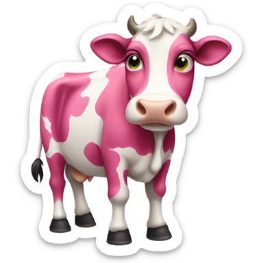 pink cow sticker