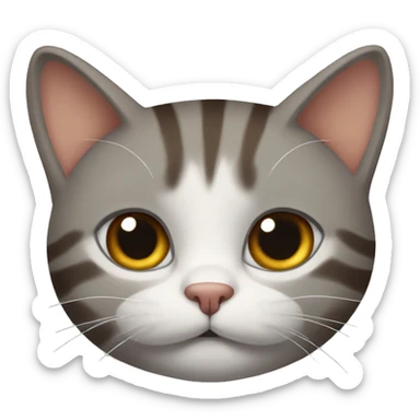 cat with brown and grey line sticker