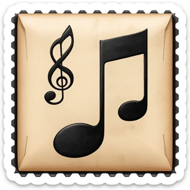 Mail music note stamp sticker