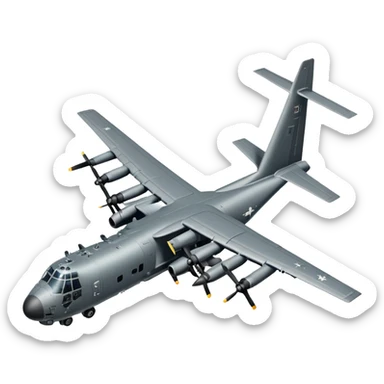 AC-130 gunship aircraft with side-mounted cannons sticker
