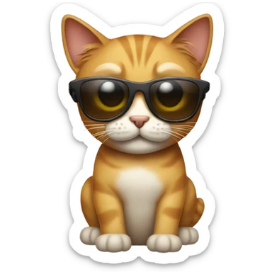 Cat with sunglasses sticker