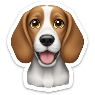 Beagle with curly haired ears  sticker