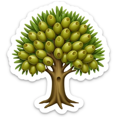 Árbol de aceitunas con ramas de olivo sticker