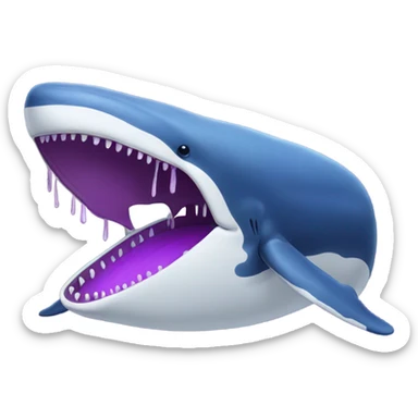 Blue whale purple, open mouth sticker