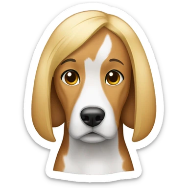 Beagle with a blond woman sticker