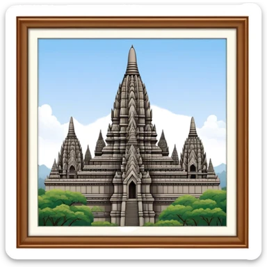 Prambanan Temple Landmark Emoji – Showcasing its towering Hindu temple spires with intricate carvings. sticker