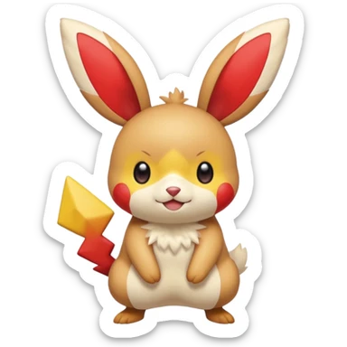 Plusle-Pichu-Victini-Buneary-fusion, full body sticker