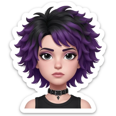 goth girl with fluffy hair

 sticker