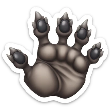 The underview of hyena paws with claws exposed ￼ sticker