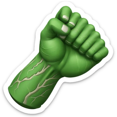 green arm with clenched fist  sticker