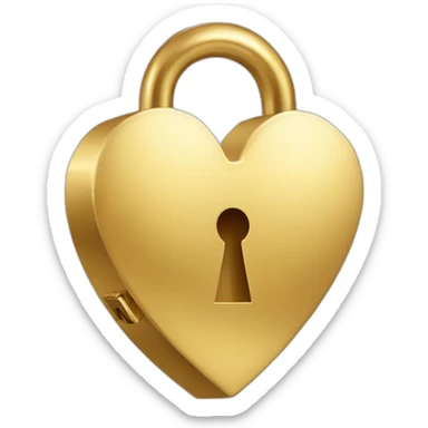 Golden Lock heart shape sticker