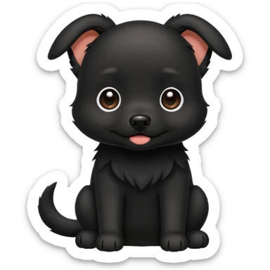 a little cute black dog saying "默默哒" sticker