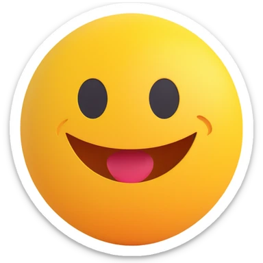 3D smiley emoji, round shape, yellow color, with text 'pörögj', energetic face sticker