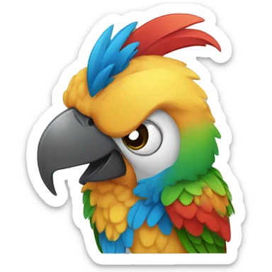 happy animal parrot sticker