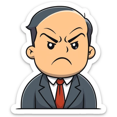 frustrated boss with bad ideas criticizing designer work sticker