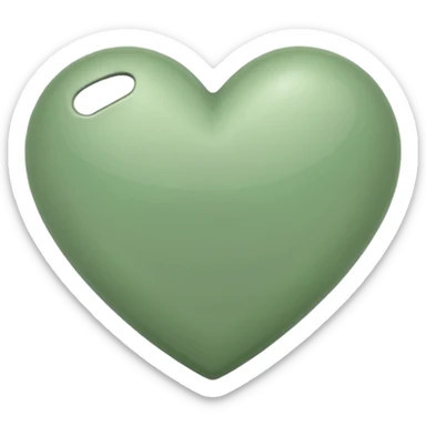 sage green heart with transparent bg  sticker