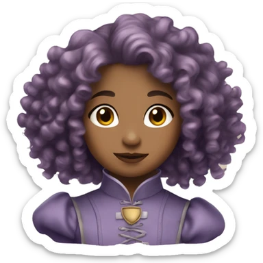 Three musketeers dark women lilac curly hair sticker