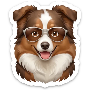 Australian shepherd wearing sunglasses  sticker