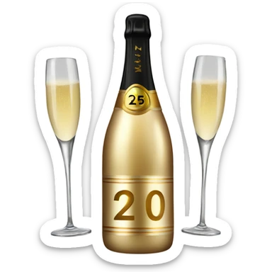 2025 new year champagne  sticker
