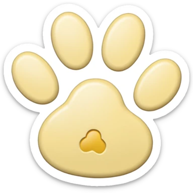 a pale pastel yellow pawprint sticker