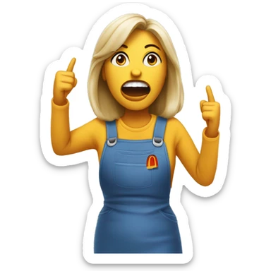 woman shouting at a worker at mc donald’s sticker