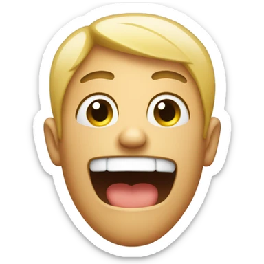 Nervous person with sweat running down there face while smiling  sticker