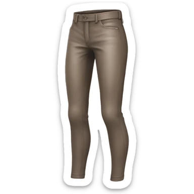 Realistic Isolated pair of taupe leather pants side view. sticker