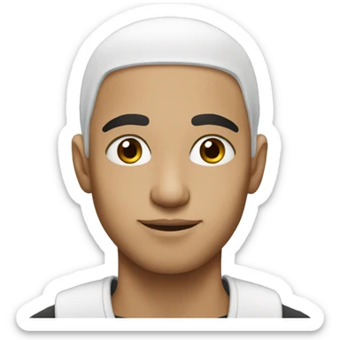 young Muslim man with white skin sticker