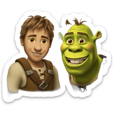 shrek with donkey sticker