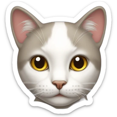 A cat with a white ribbon in neck sticker