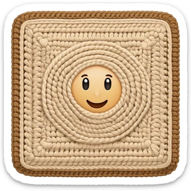 crocheted beige blanket sticker